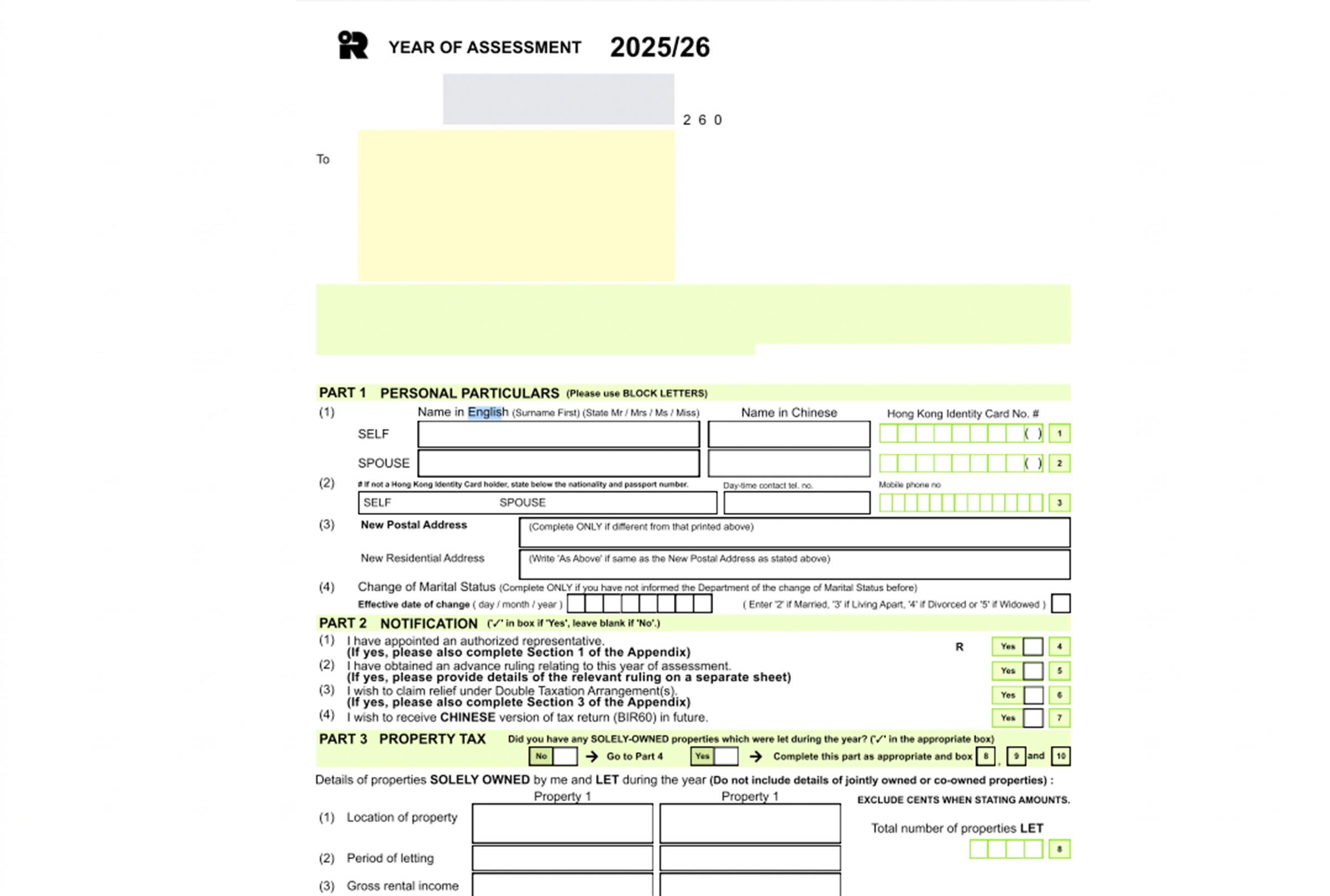Individual Tax Filing and Deduction Review